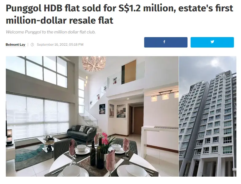 Punggol HDB flat sold for $1.2million/