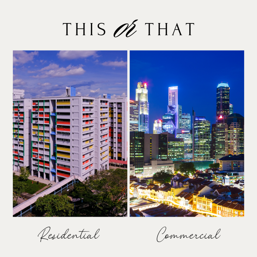 Different between Commercial and residential property